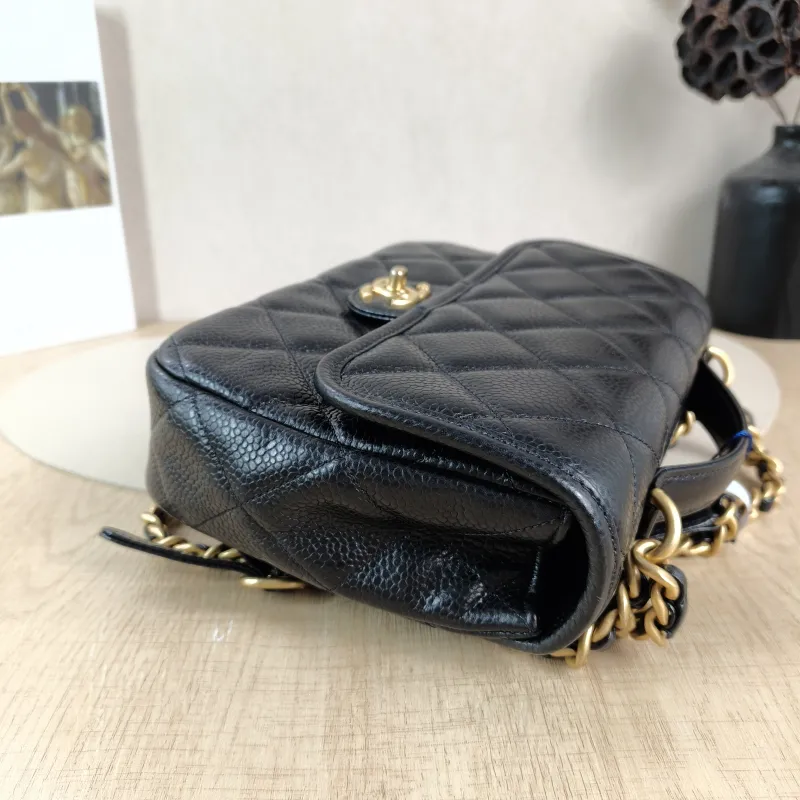 Chanel Backpack Backpack Black Grained Calfskin One Size24 × 6 × 18 cm — detail view 2 of 13