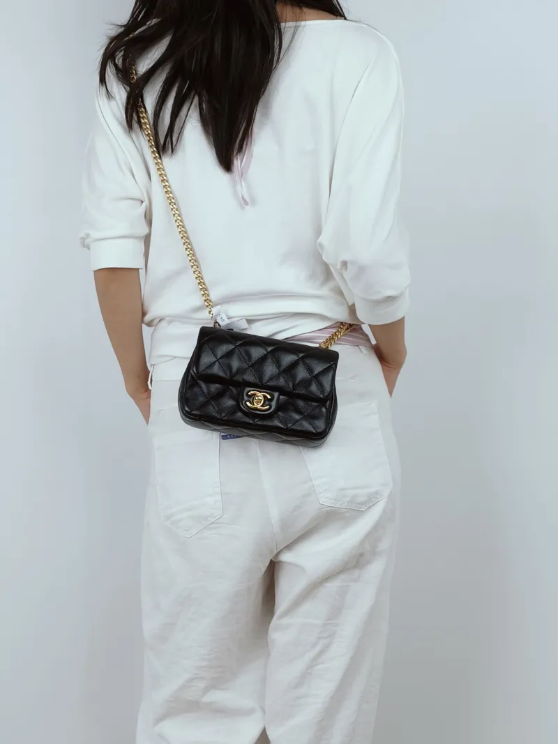 Chanel Crossbody Bag Classic Flap Mini CF Mini Lambskinmini17 × 8 × 13.5 cm — on-model view 3 of 3
