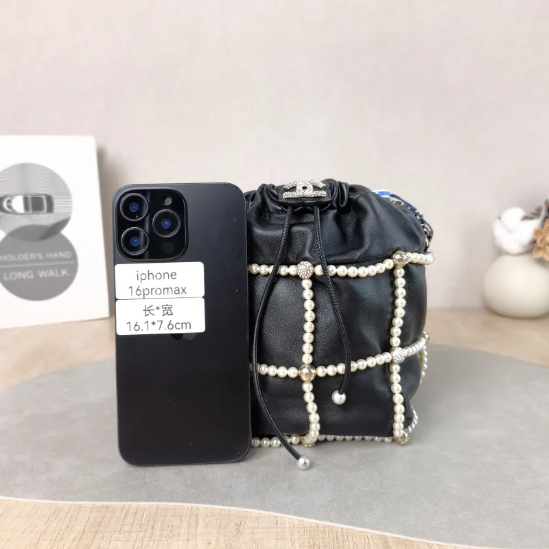 Chanel Shoulder Bag Pearl Bucket Bag Black Lambskin One Size 12 × 12 × 17.5 cm 30 — cover view 5 of 6