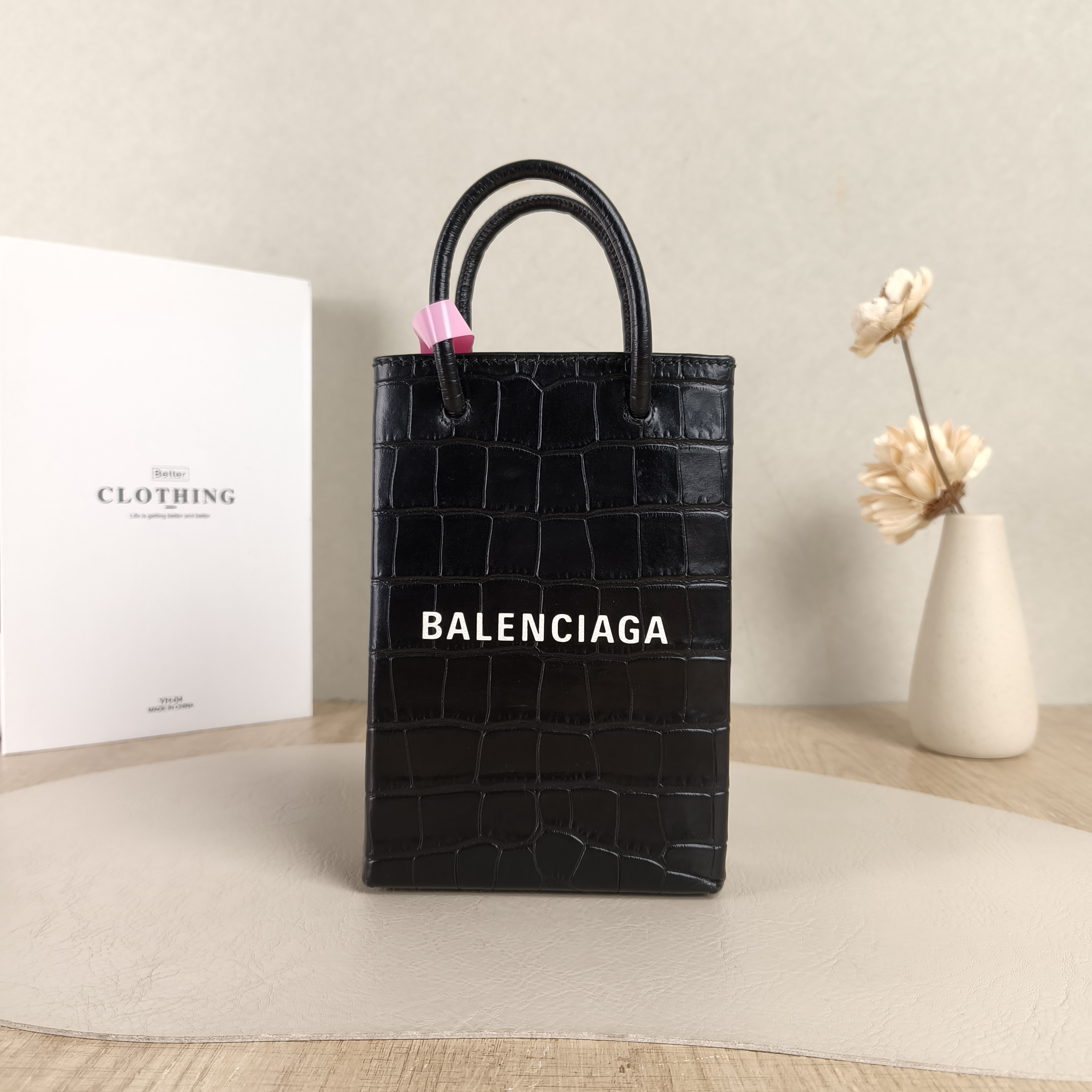 BALENCIAGA Crossbody Bag Crossbody Bag Black Calfskin One Size12 × 4 × 18 cm