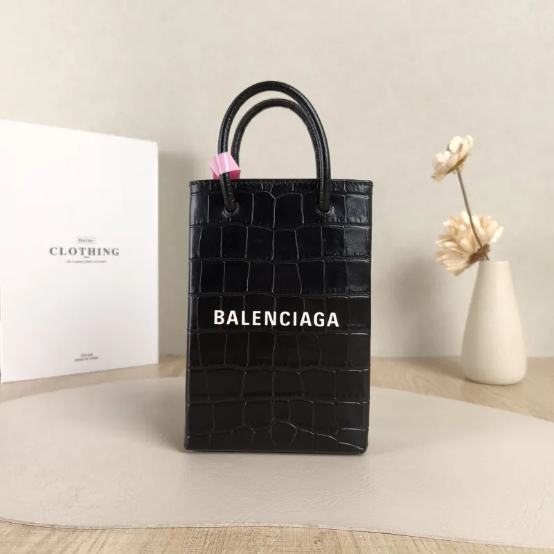 BALENCIAGA Crossbody Bag Crossbody Bag Black Calfskin One Size12 × 4 × 18 cm