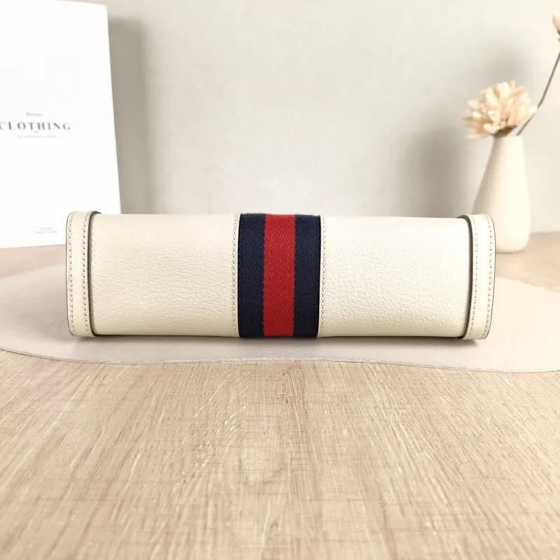 GUCCI Crossbody Bag Ophidia White Calfskin 26 × 8 × 17 cm — cover view 3 of 5