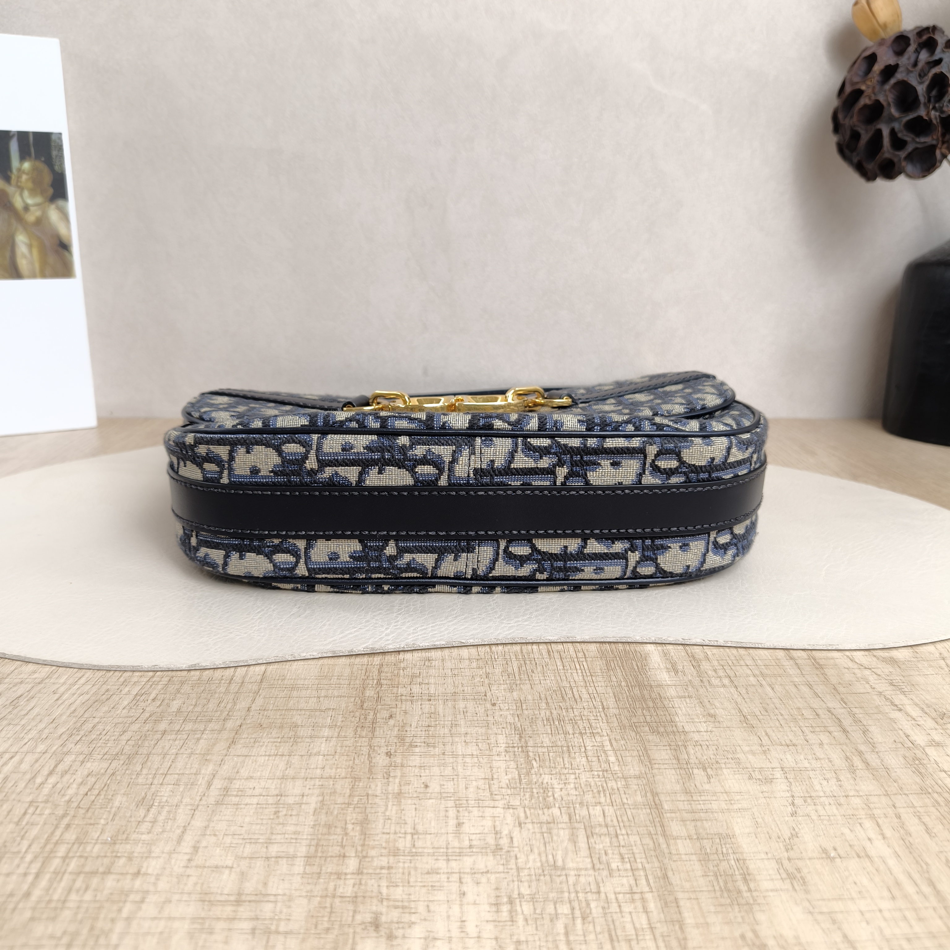 DIOR Shoulder Bag CD Besace Oblique Blue Canvas Small24 × 6 × 15 cm — cover view 3 of 5