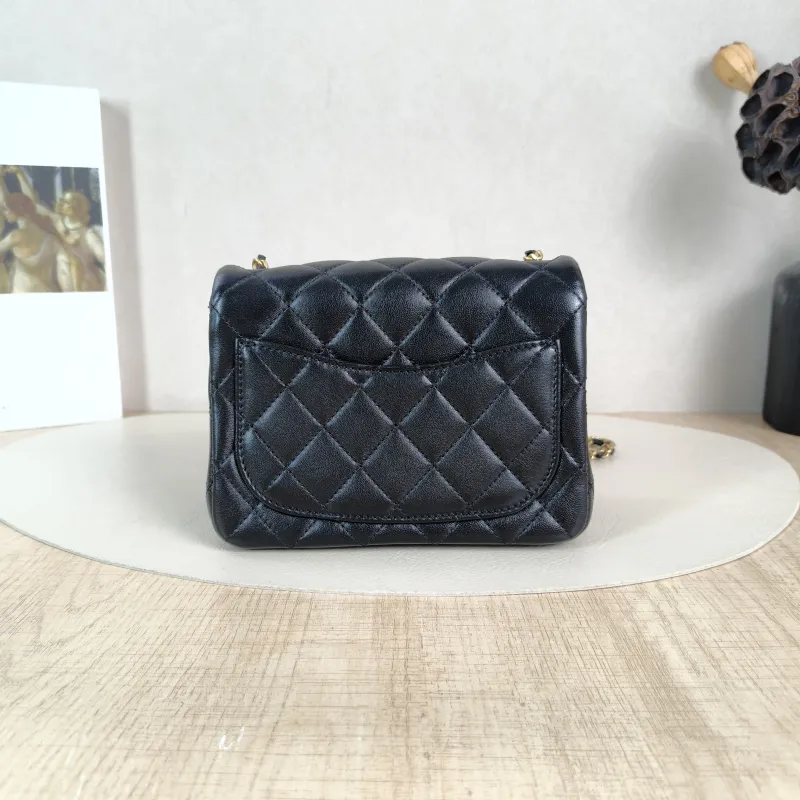 Chanel Crossbody Bag Classic Flap Mini CF Mini Black with Gold-Tone Hardware SL ambskinmini17 × 8 × 13.5 cm — cover view 3 of 5