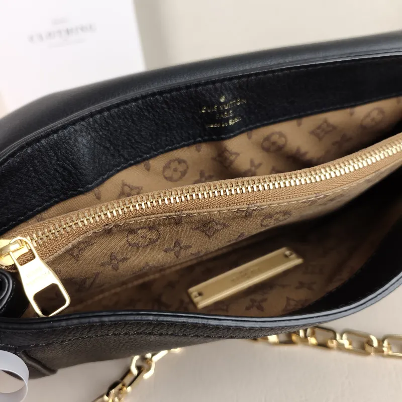 Louis Vuitton Crossbody Bag Dauphine Soft Shoulder Bag Black Calfskin Medium 24 × 9 × 17 cm — detail view 11 of 11