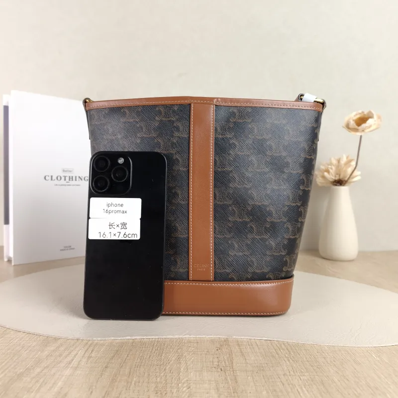 CELINE Crossbody Bag Triomphe Bucket Bag Monogram PVC Small22 × 13 × 26 cm — cover view 4 of 5