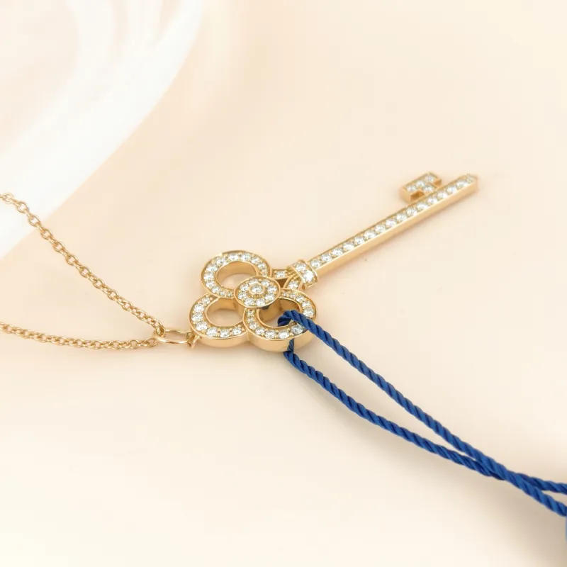 Tiffany&Co. Necklace Keys Collection Pavé Diamond Necklace Yellow Gold 18KY ellow Gold Diamond One Size 45cm — cover view 2 of 8