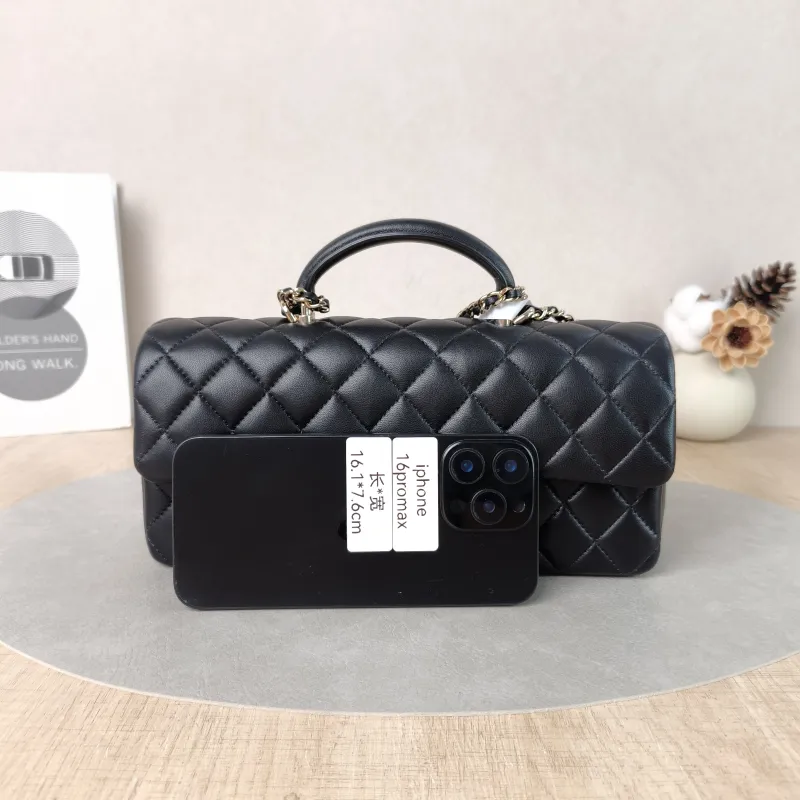 Chanel Crossbody Bag CF Crossbody Bag Black Lambskin Medium25.5 × 6 × 12.5 cm — cover view 3 of 6
