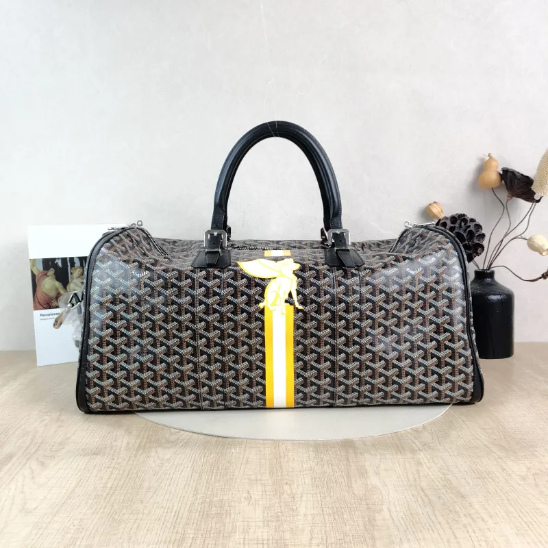 GOYARD Top Handle Bag Croisiere Black PVC One Size 53 × 25 × 25 cm