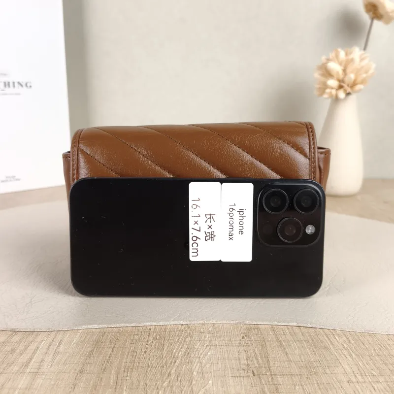 GUCCI Crossbody Bag GG Marmont Mini Marmont Mini Caramel Calfskin Mini 16.5 × 4.5 × 9.5 cm — cover view 4 of 5
