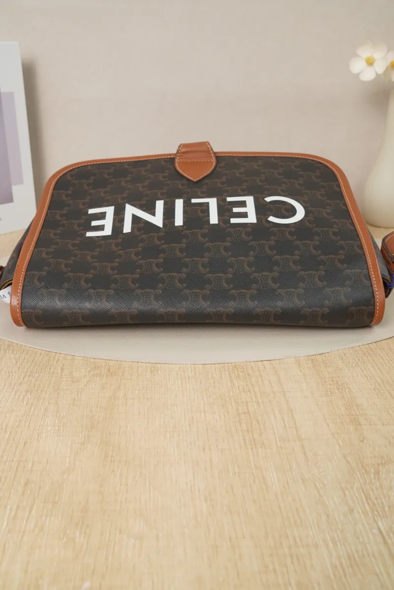 CELINE folco Crossbody Bag Brown Monogrampvc · 29 × 9 × 24 cm — detail view 9 of 18