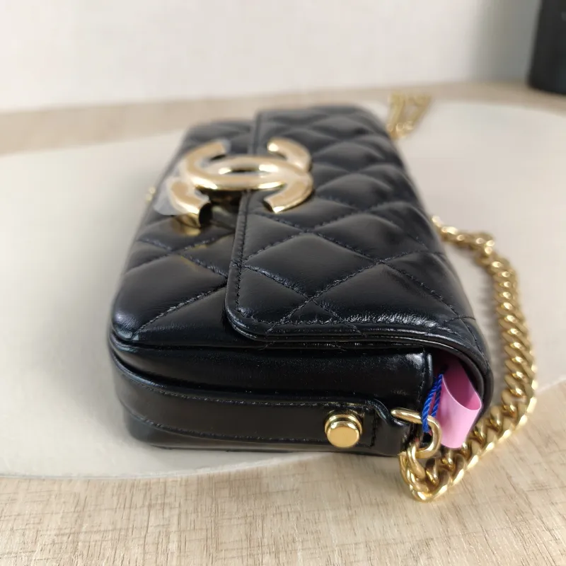 Chanel Crossbody Bag C Logo Crossbody Bag Black Lambskin One Size 17.5 × 4 × 9.5 cm — detail view 10 of 12