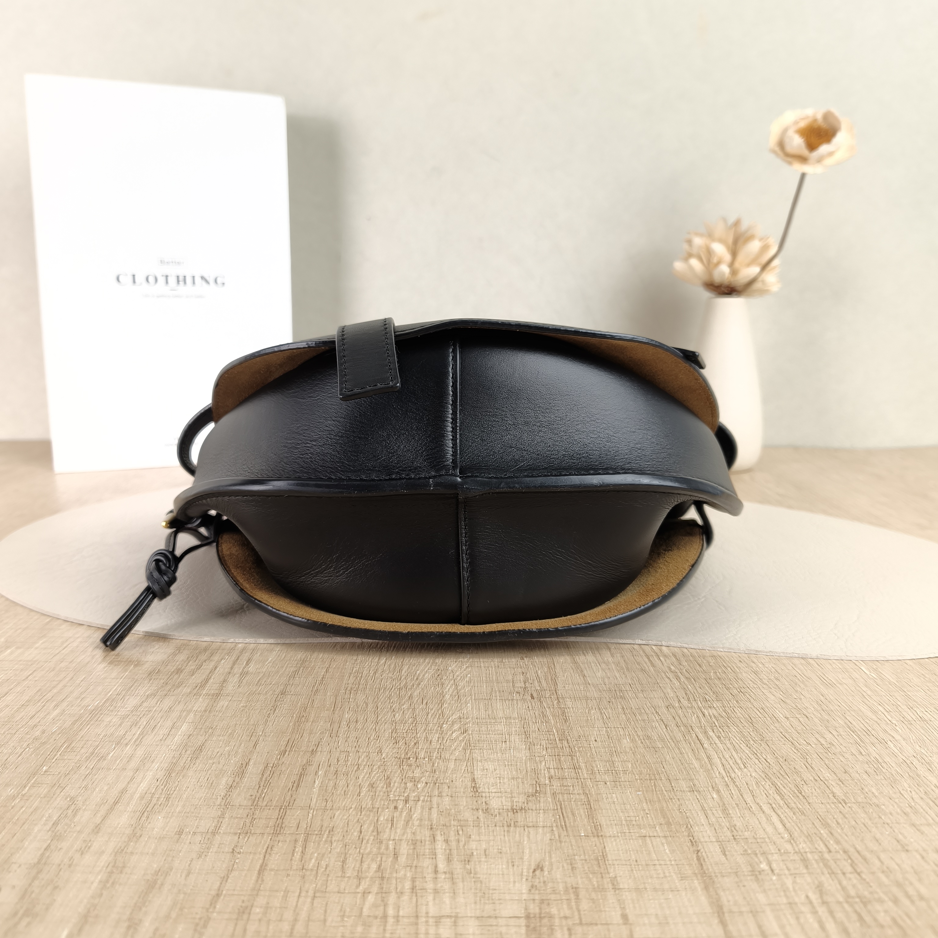 LOEWE Crossbody Bag Gate Black Calfskin Medium25 × 11.5 × 19 cm — cover view 4 of 5