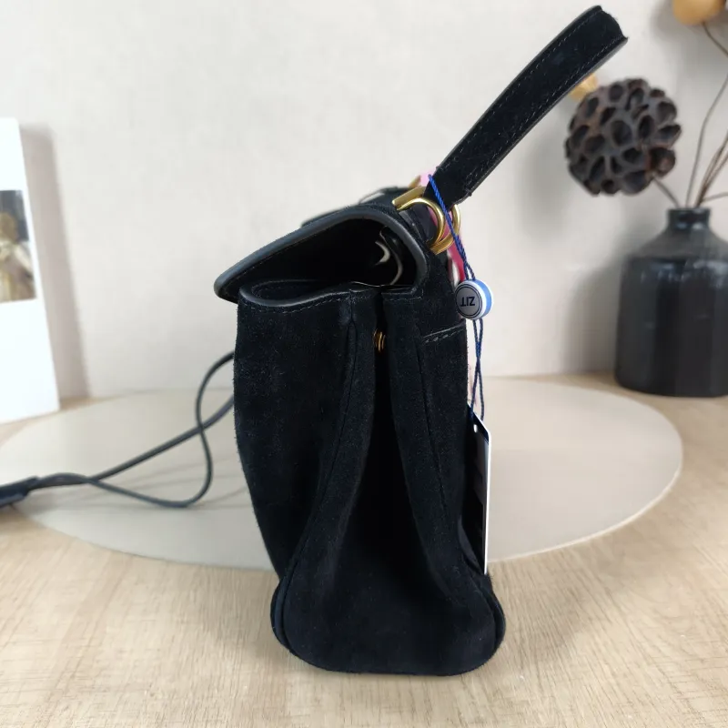 BALENCIAGA Crossbody Bag RODEO Black Suede Mini 23 × 10 × 17 cm — detail view 11 of 12