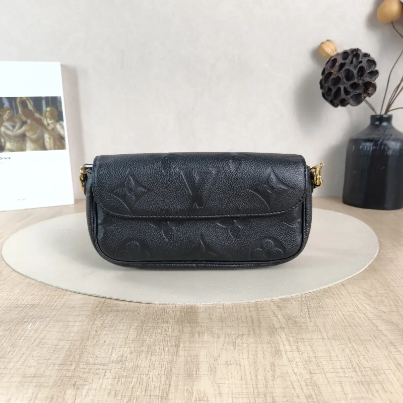 Louis Vuitton Crossbody Bag IVY Black Empreinte Embossed Calfskin Small 23.5 × 4.3 × 12 cm