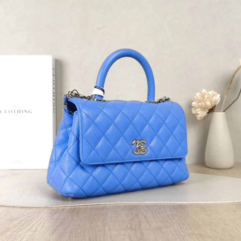 Chanel Top Handle Bag Coco Handle​Blue Grained Calfskin Small24 × 10 × 14 cm — cover view 2 of 5