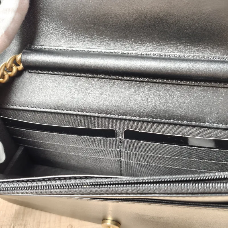 Chanel Crossbody Bag Le Boy​ WOC Black Grained Calfskinmini19.2 × 3.5 × 12.3 cm — detail view 11 of 15