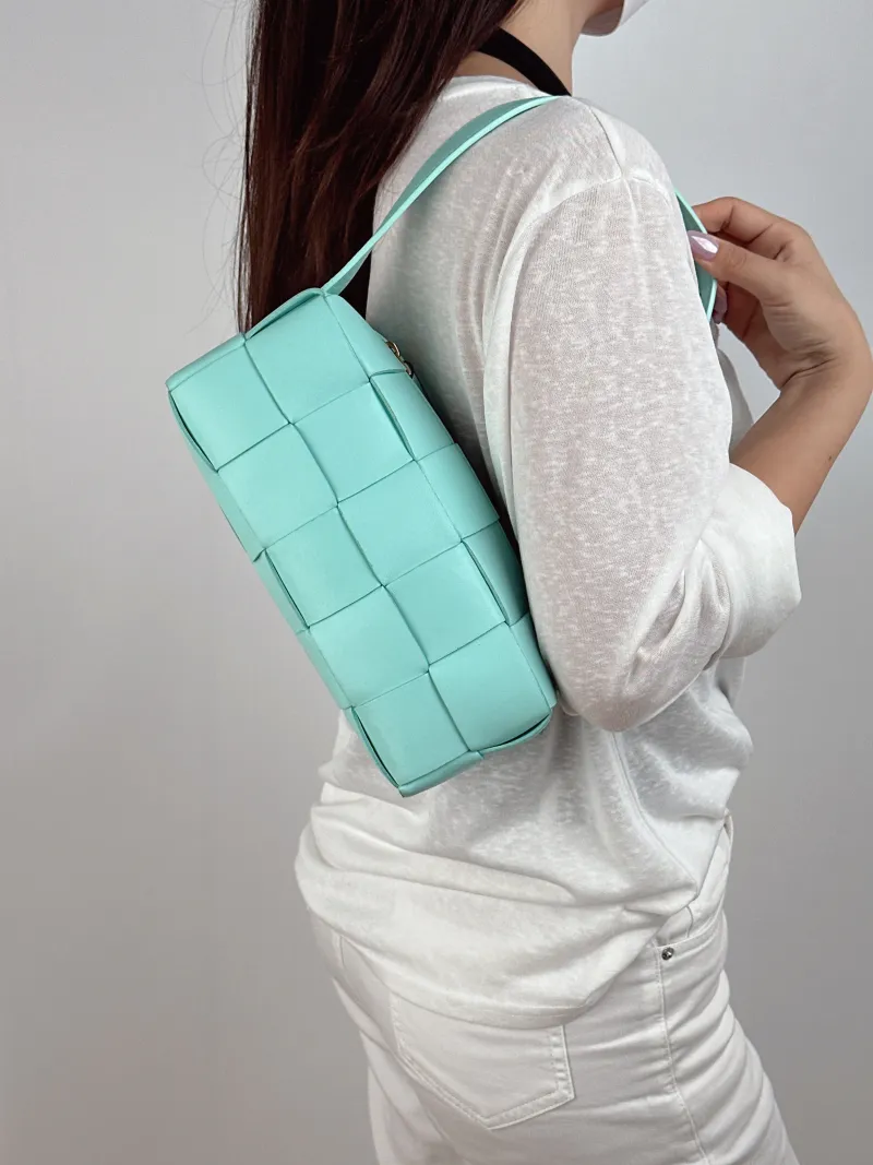 Bottega Veneta Shoulder Bag Brick Cassette Woven Lambskin Small 23.5 × 10 × 10 cm — on-model view 2 of 2