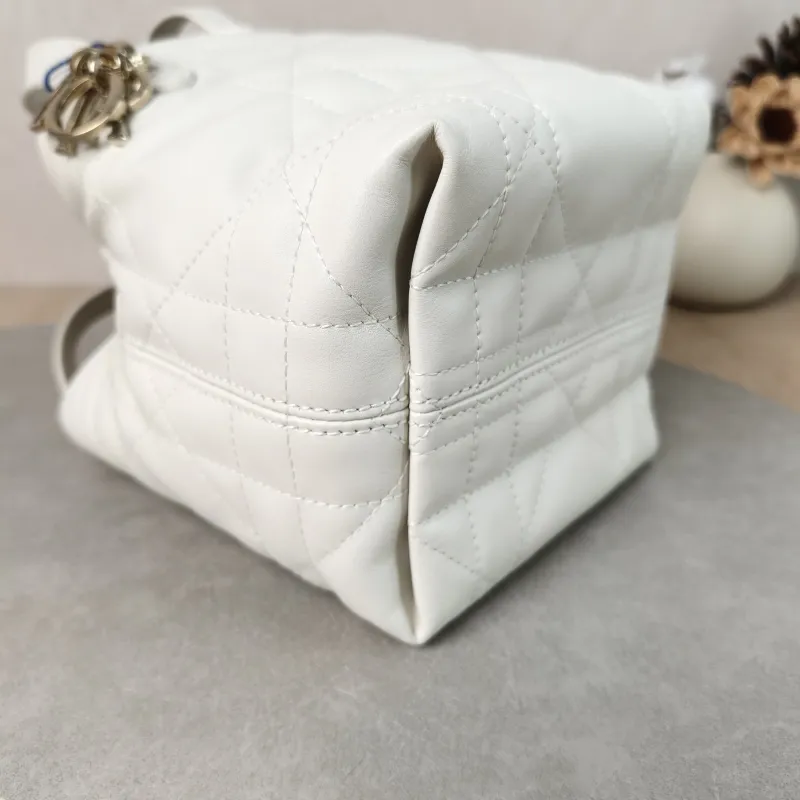 DIOR Shoulder Bag TOUJOURS Edition White Calfskin Mini 13 × 12 × 15 cm — detail view 5 of 11