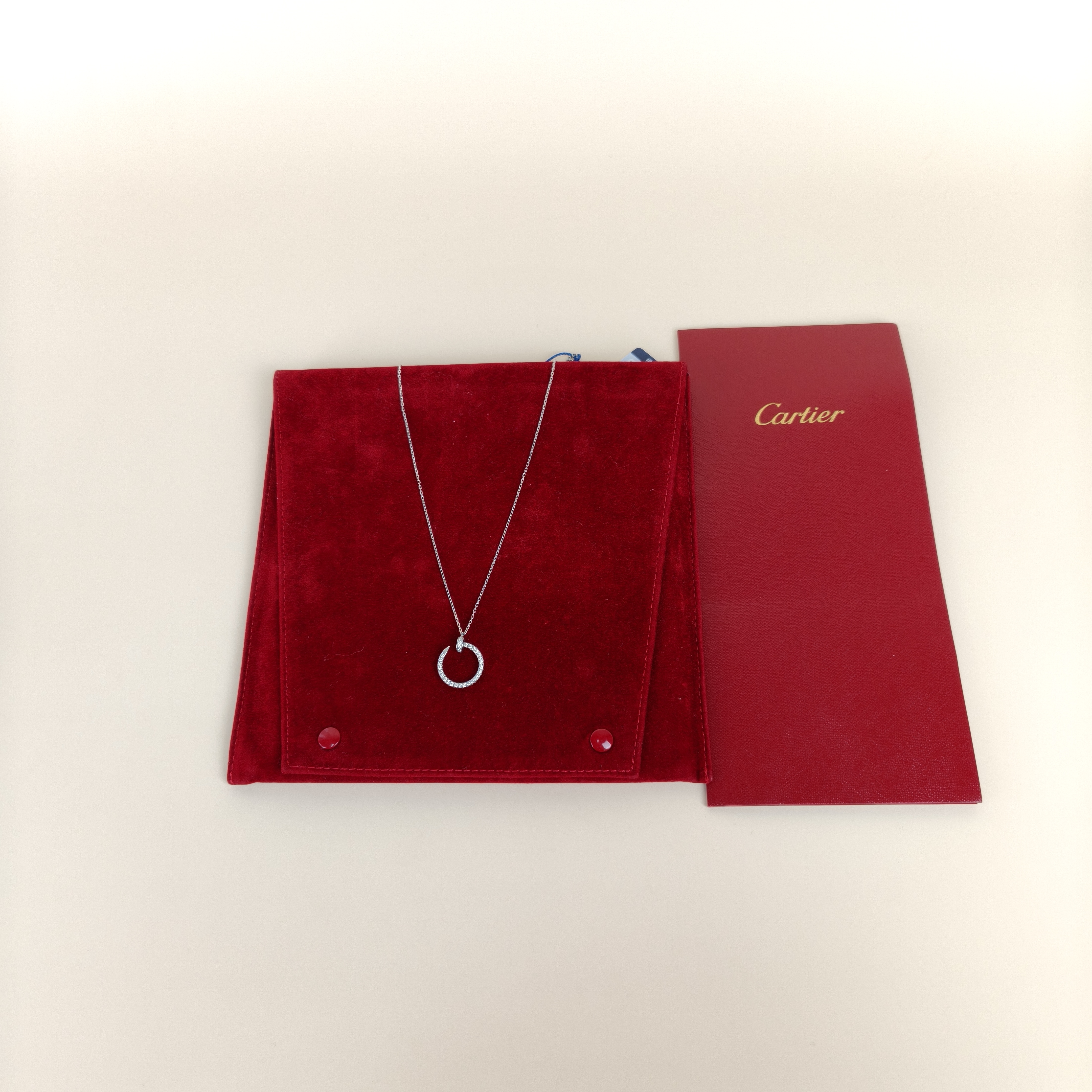 CARTIER Necklace Juste un Clou Pendant Necklace Pavé Diamond White Gold18KW hite Gold One Size45cm — cover view 3 of 9