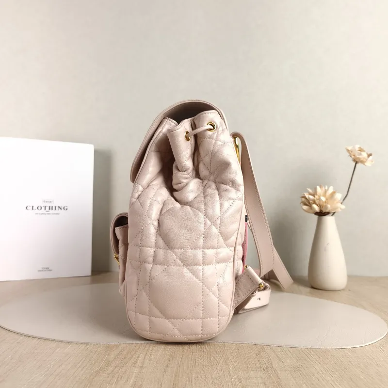 DIOR Backpack Caro Shoulder Bag Pink SL ambskin Medium 23 × 12.5 × 26.5 cm — detail view 2 of 11