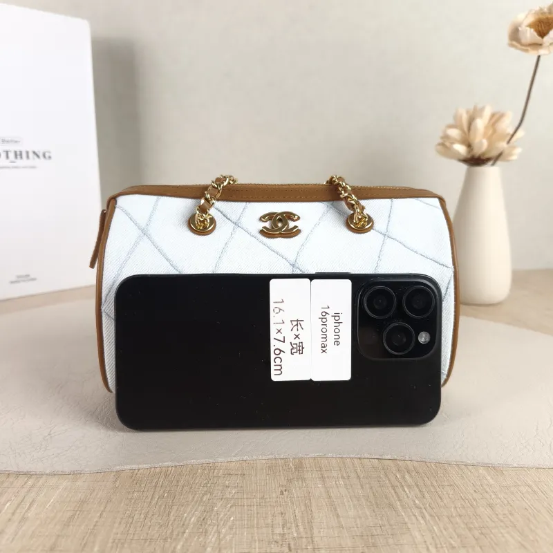 Chanel Crossbody Bag Collection Bowling Bag Blue Brown One Size 18.5 × 11 × 11.5 cm — cover view 2 of 5