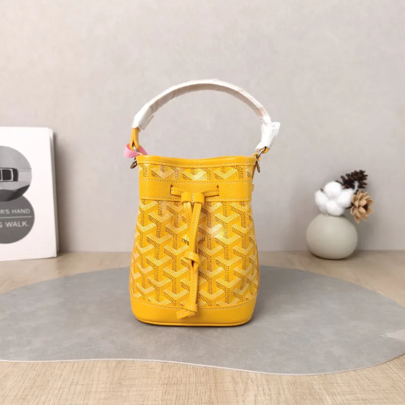 GOYARD Crossbody Bag Petit Flot Yellow ine Canvas Mini 12 × 10 × 17.5 cm