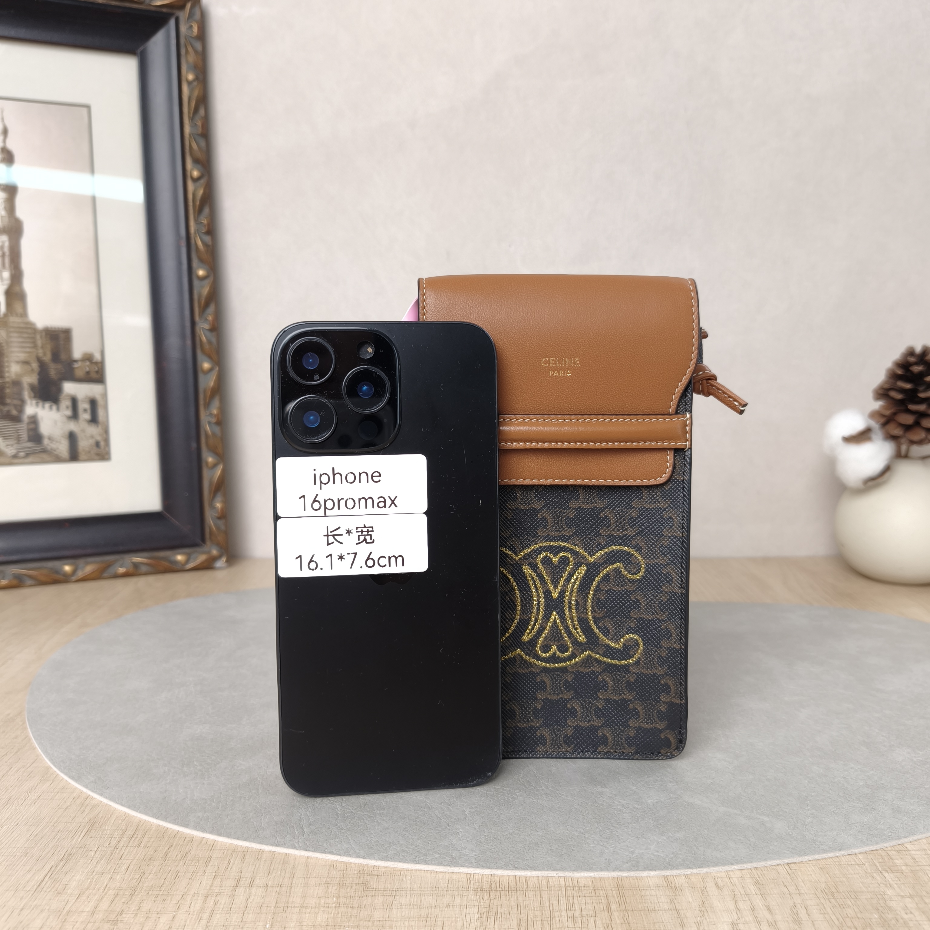 CELINE Crossbody Bag Triomphe Embroidered Edition Monogram PV Cmini10 × 2 × 18 cm — cover view 5 of 6