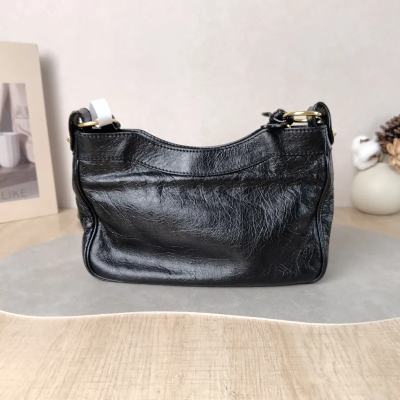 BALENCIAGA Shoulder Bag Black Lambskin 23 × 5 × 14.5 cm — cover view 4 of 6