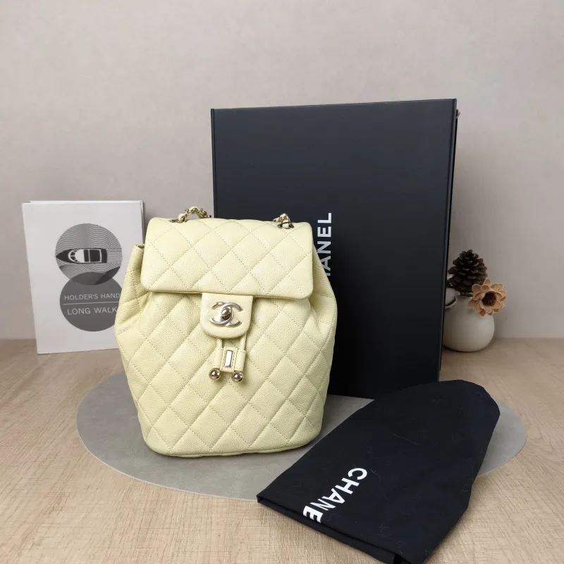 Chanel Backpack23s Backpack Yellow Grained Calfskin Small18 × 10 × 23 cm — cover view 4 of 6