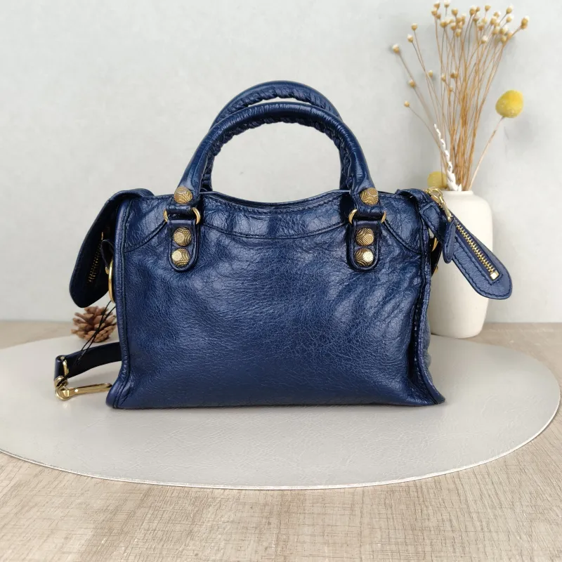 BALENCIAGA Crossbody Bag Classic City Blue Lambskin Mini 24 × 10 × 16 cm — cover view 2 of 5