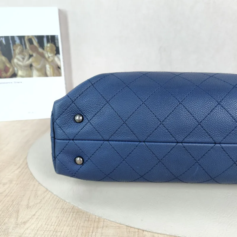 Chanel Top Handle Bag Shoulder Bag Blue Grained Calfskin One Size 33 × 9 × 22 cm 21 — detail view 4 of 13