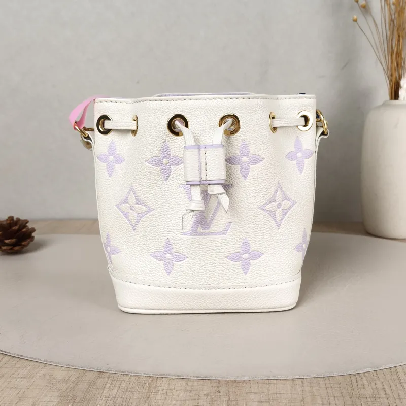 Louis Vuitton Crossbody Bag NANO NOÉ Bucket Bag Nano White · Monogram Empreinte Embossed Calfskin nano 13 × 10 × 16 cm