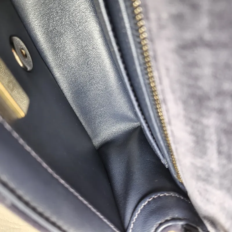 Chanel Crossbody Bag Classic Flap Large Mini CF Mini Blue Velvet mini 20 × 6 × 12 cm — detail view 6 of 13