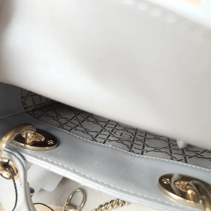 DIOR Crossbody Bag Lady Lady Dior Bag Grey Lambskin Mini 17 × 7 × 15 cm — detail view 5 of 12