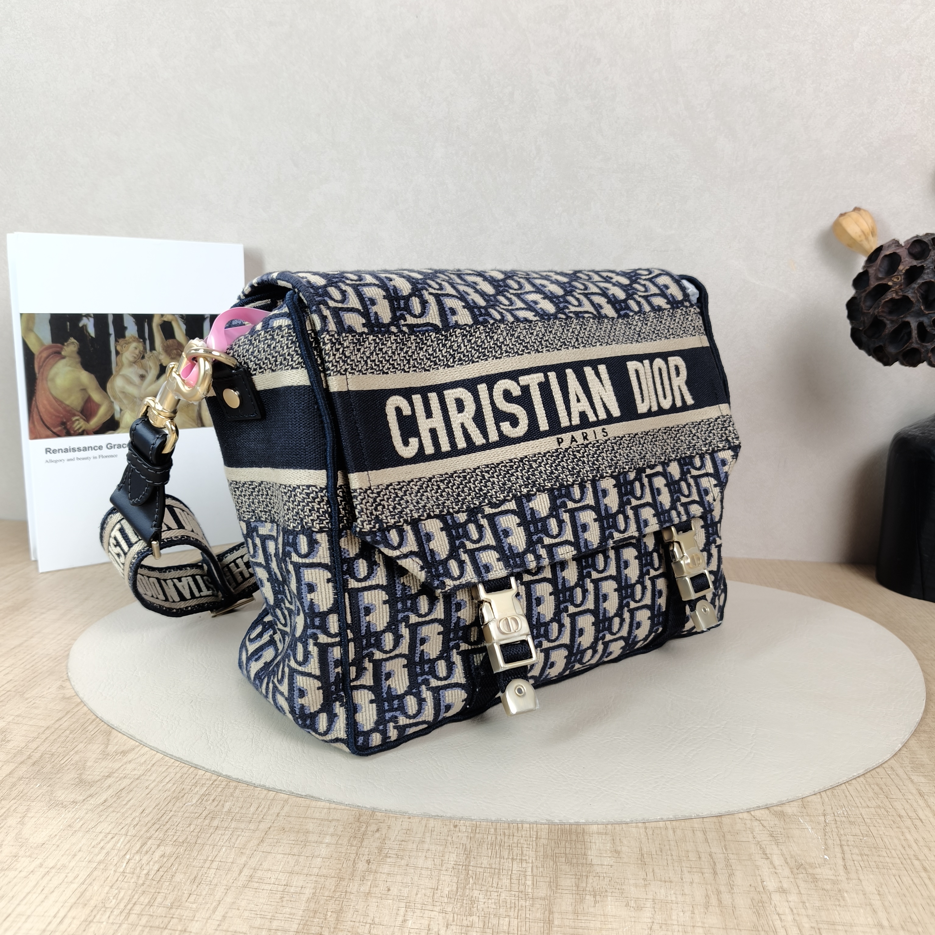 DIOR Crossbody Bag camp Messenger Bag Blue Canvas Medium29 × 12 × 22 cm — cover view 3 of 5