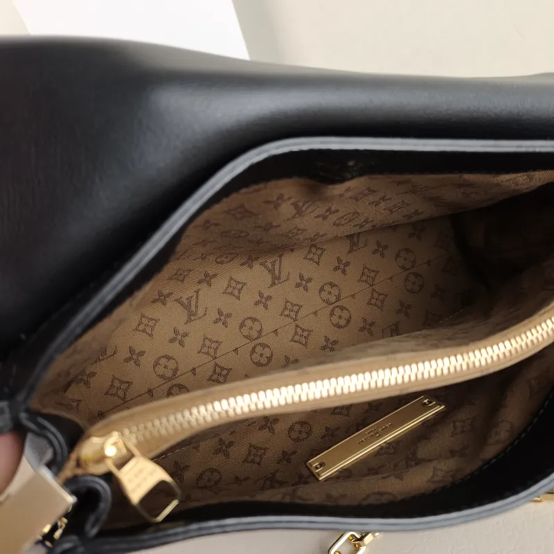 Louis Vuitton Crossbody Bag Dauphine Soft Shoulder Bag Black Calfskin Medium 24 × 9 × 17 cm — detail view 2 of 11