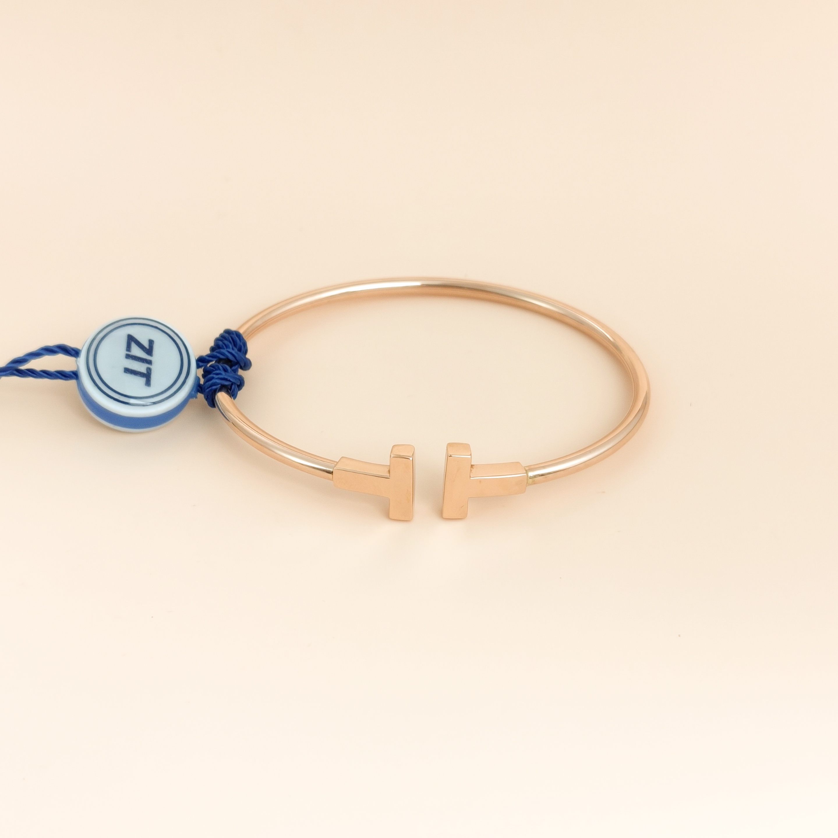 Tiffany&Co. Bangle T Collection T Rose Gold Gold18KR ose Gold Large15.4