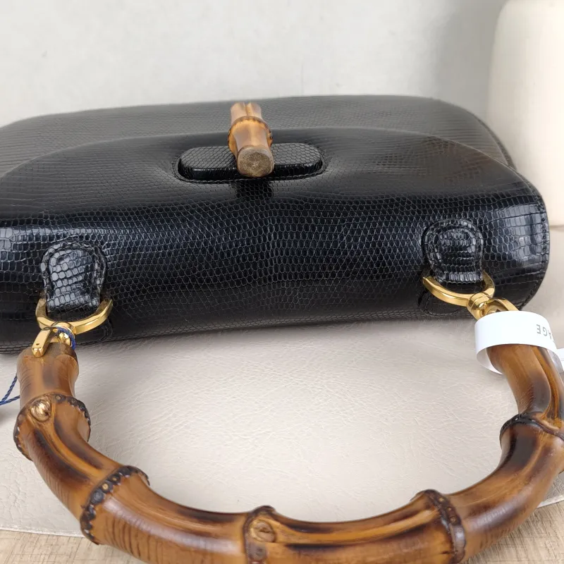 GUCCI Shoulder Bag Bamboo Collection Vintage Top Handle Bag Black Medium 26 × 7 × 16 cm — detail view 4 of 12