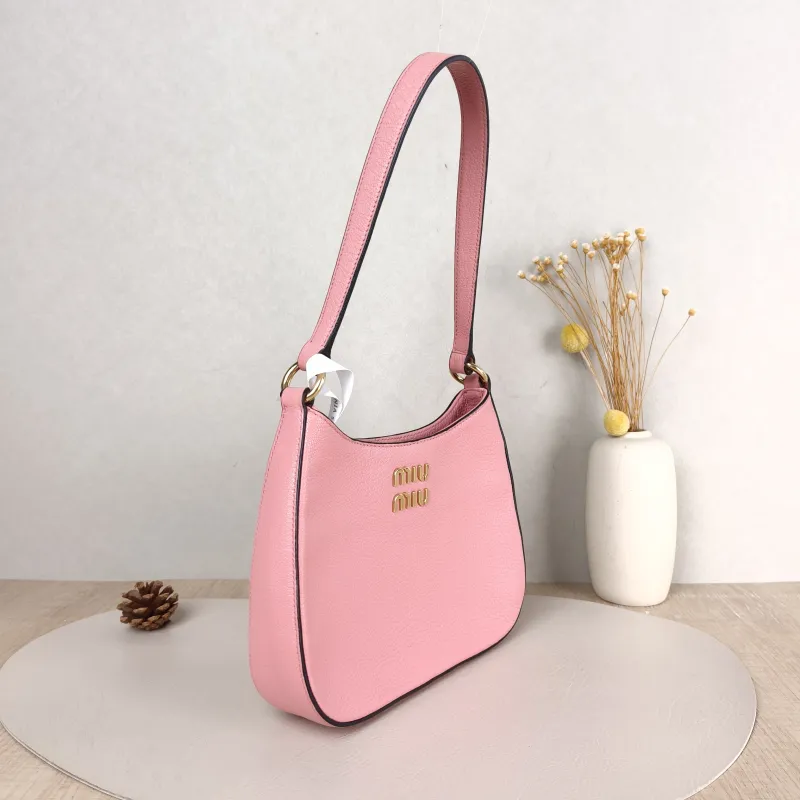 Miumiu Shoulder Bag Shoulder Bag Pink Calfskin 22 × 5 × 17 cm — cover view 4 of 5