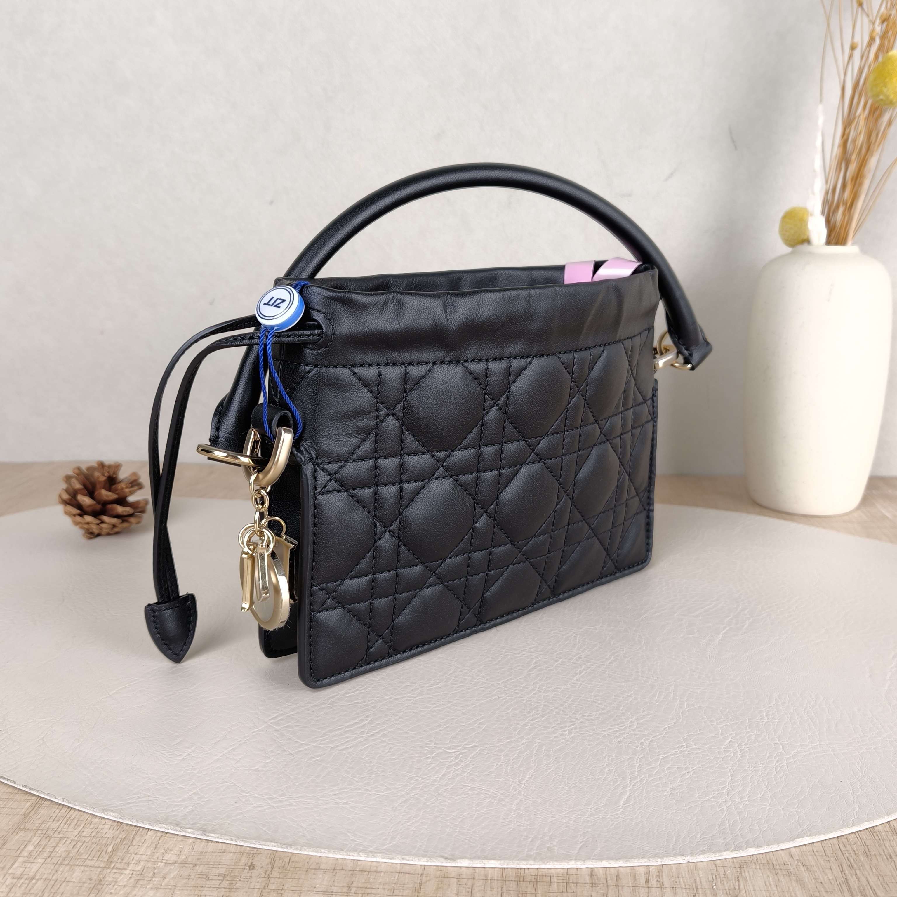 DIOR Crossbody Bag Lady Milly Chain Bag Black Lambskinmini19 × 5 × 13 cm — cover view 3 of 5