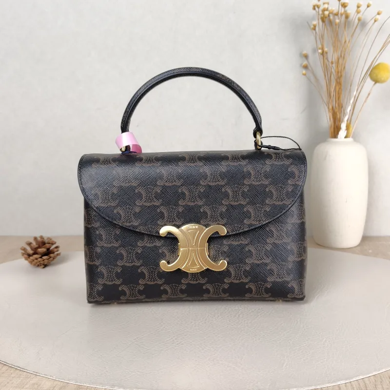 CELINE Top Handle Bag TEEN NINO Top Handle Bag Monogram PVC Small 20 × 8 × 13 cm