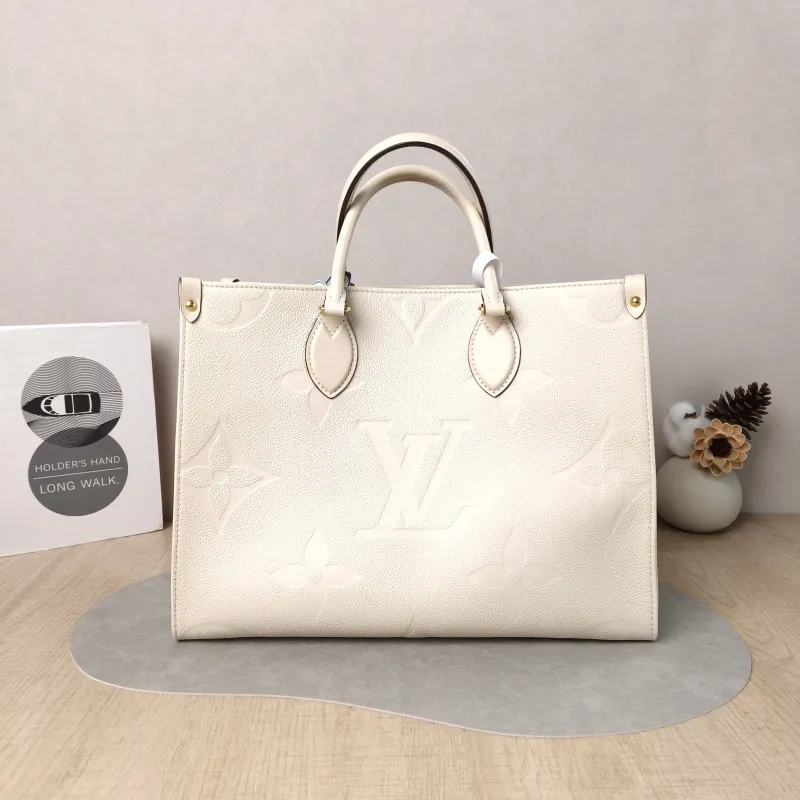 Louis Vuitton Shoulder Bag Onthego Medium White Monogram Empreinte Embossed Calfskin Medium 35 × 14 × 27 cm — cover view 5 of 5