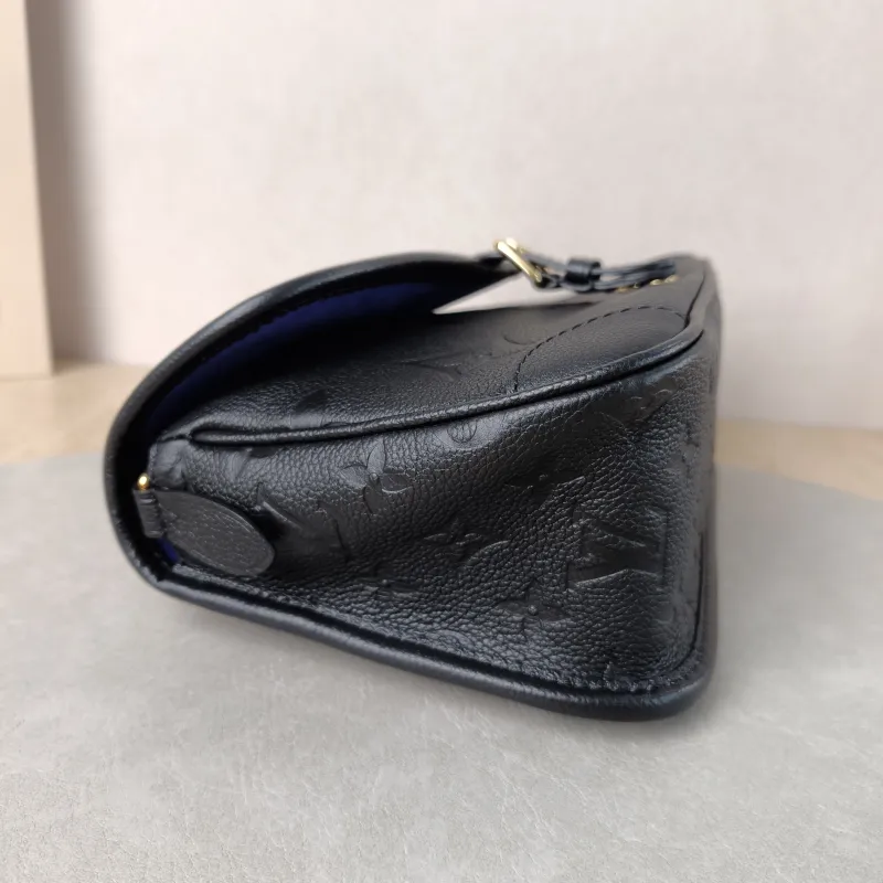 Louis Vuitton Crossbody Bag Diane Baguette Bag Black Monogram Empreinte Embossed Calfskin Small 24 × 9 × 15 cm — detail view 6 of 13
