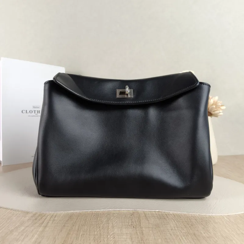 BALENCIAGA Crossbody Bag RODEO Black Calfskin Small 27 × 10 × 20 cm
