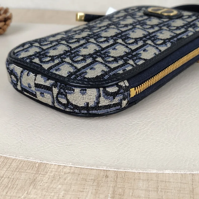 DIOR Top Handle Bag Blue Canvas One Size 10.5 × 2.5 × 18 cm — detail view 9 of 10