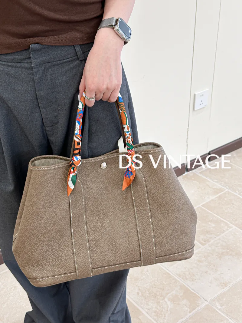 Hermès Top Handle Bag Garden Party 36 36 Negonda Calfskin Large 36 × 17 × 26 cm U — on-model view 3 of 3