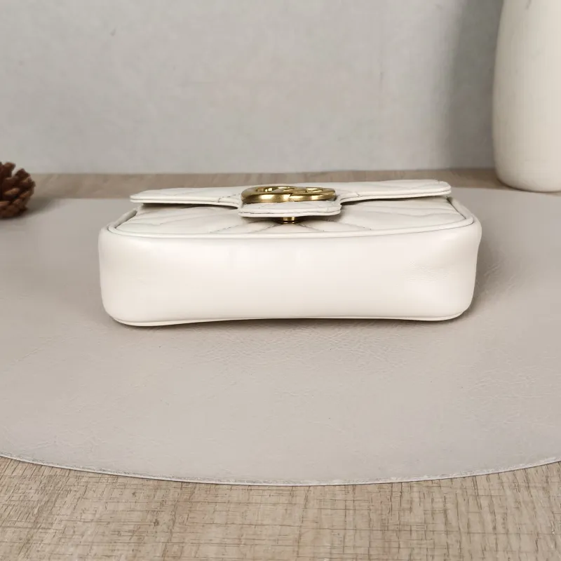 GUCCI Crossbody Bag GG Marmont Mini Marmont Mini White Calfskinmini16.5 × 4.5 × 9.5 cm — cover view 3 of 5