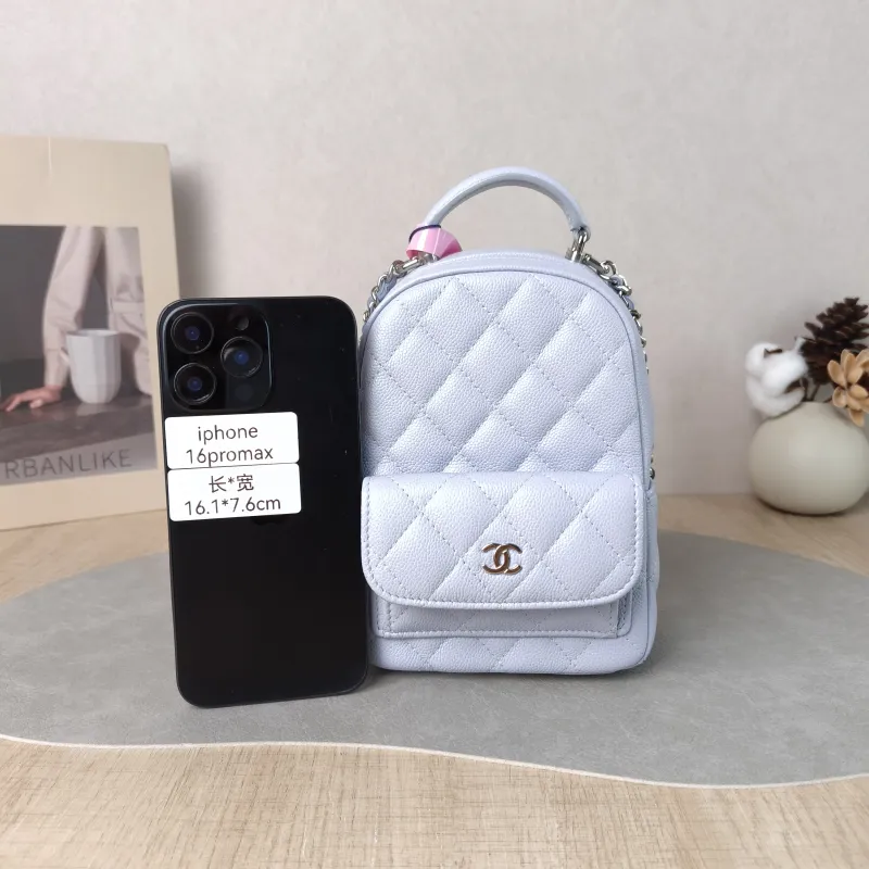 Chanel Backpack Mini Backpack Collection Blue Calfskin One Size 13 × 9 × 18 cm — cover view 4 of 5