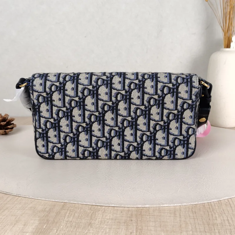 DIOR Shoulder Bag 30 Montaigne D-Vine Blue Canvas One Size 22 × 5 × 12 cm — cover view 3 of 5